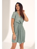 Two-piece dress with polka dots, green PR55128 - Online store - Boutique